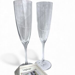 LONGABERGER Collectors Club Champagne Flutes Glasses